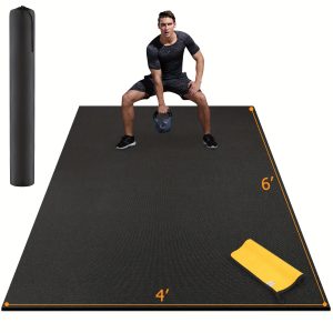 TaroKitc Extra Large 6'x4' Home Gym Mat - Ultra-Durable, Thick High-Density PVC Exercise Mat for Yoga, Cardio, Plyo & Jump Rope