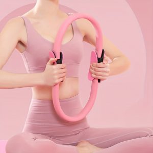 CHANGFENG 2pcs Pilates & Yoga Ring Set with Resistance Band - Mixed Colors, PVC Material for Full Body Workout and Fitness Training