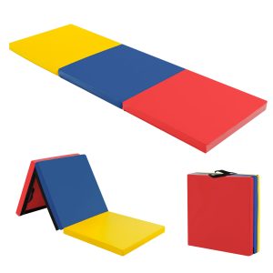 Maxmass Tri-Fold Folding Exercise Mat 6 ft x 2 ft Portable Gymnastics Tumbling Yoga Mat