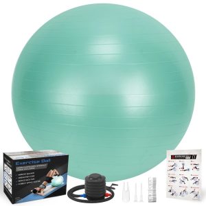 Exercise and Workout Ball, Yoga Ball Chair, Great for Fitness, Balance and Stability Extra -Thick with Quick Pump