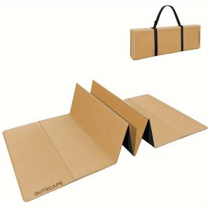 Cork Yoga Mat Foldable Yoga Mat Travel Yoga Mat Packable, 1/4 Inch Folding Yoga Mat With Strap