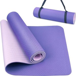 Non-Slip Yoga Mat for Men and Women - 1/3 Inch Thick, Ideal for Yoga, Pilates, and Home Gym, with Carrying Strap