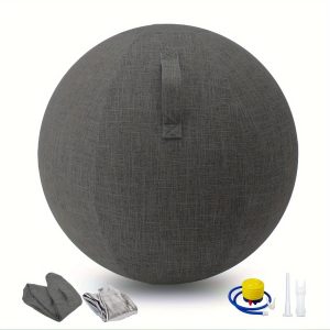 25inch/65cm Exercise Ball Chair With Fabric Cover, Pilates Yoga Ball Chair For Home Office Desk, Pregnancy Ball & Balance Ball