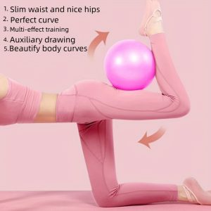 2pcs Pilates & Yoga Balls Set with Foot Pump - Thick, Explosion-Proof Fitness Ball for Hip Training, Maternity Support & Weight Loss - Purple PVC